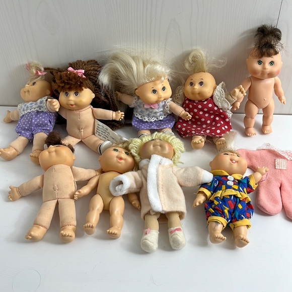 Cabbage Patch Other - Cabbage Patch Kids mini Vintage Dolls plush & hard bodies 9 dolls-READ below